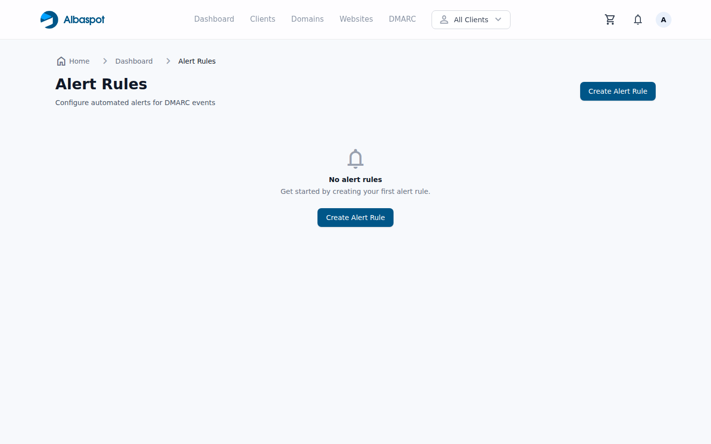 DMARC alert rules list